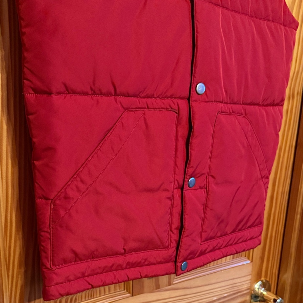 Lands' End Red/Orange Quilted Vest - Picture 4 of 10